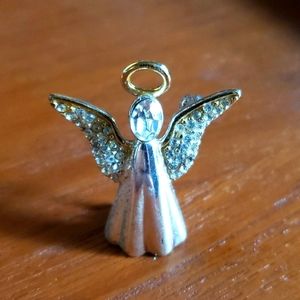 Vintage Monet Angel Pin/Brooch with Rhinestones Silver Tone